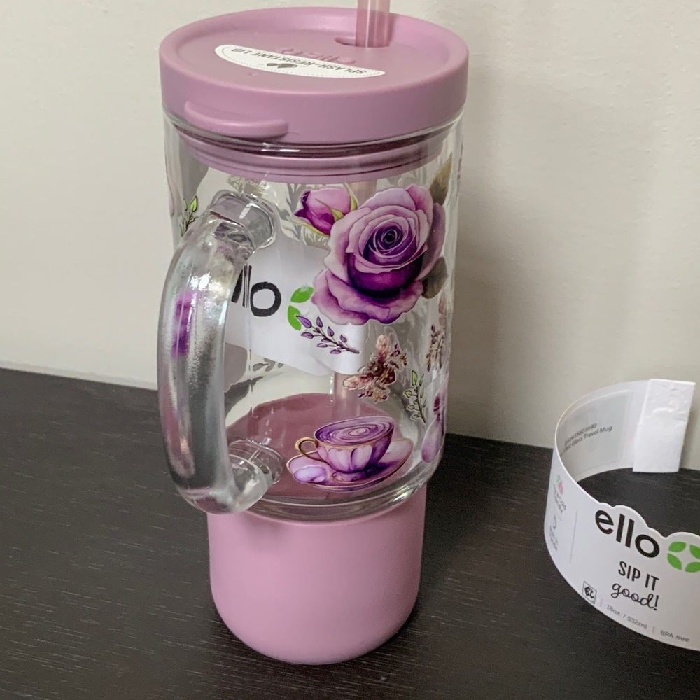 Ello BRIDGERTON Floral Tumbler with Straw - Picture 6 of 8
